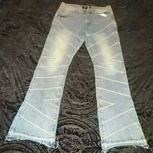 Rebel Vengeance Stylish Flared Denim Jeans Sz 30 PREOWNED
